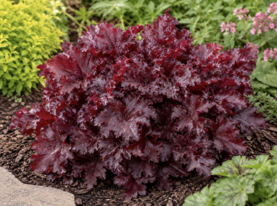 Żurawka 'Cherry Truffles' (Heuchera) – bordowe liście i elegancka ozdoba ogrodu